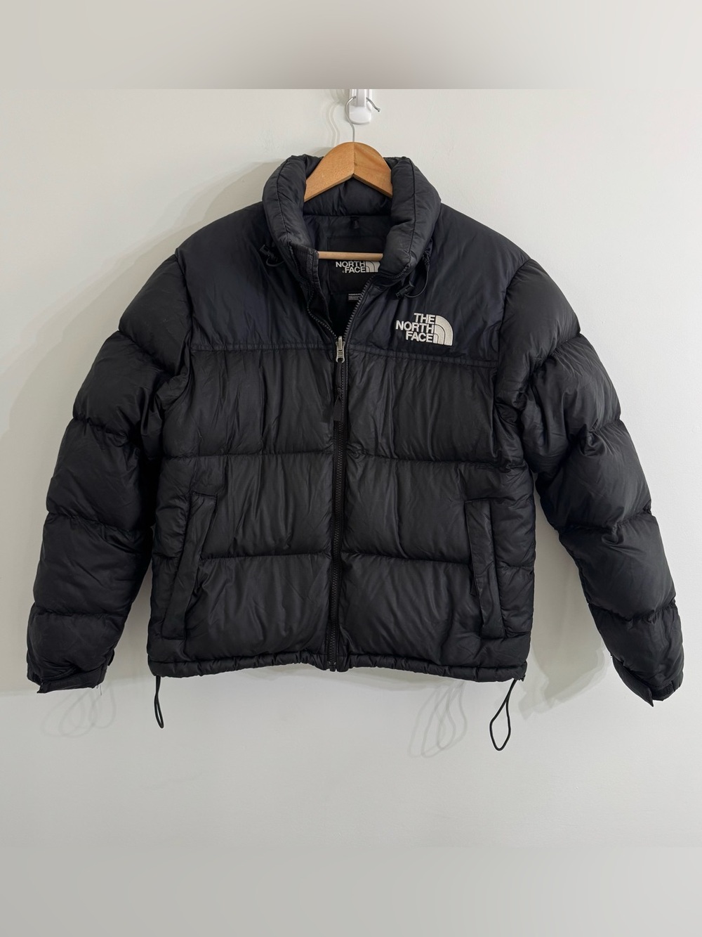 The North Face Nuptse 700 Puffer Jacket Black Down Winter Coat *DAMAGED* Large